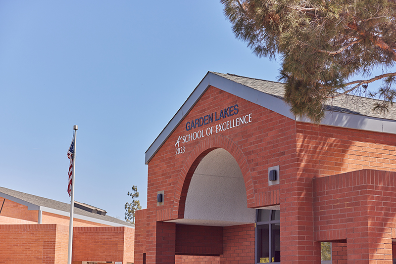 Garden Lakes Elementary School building.