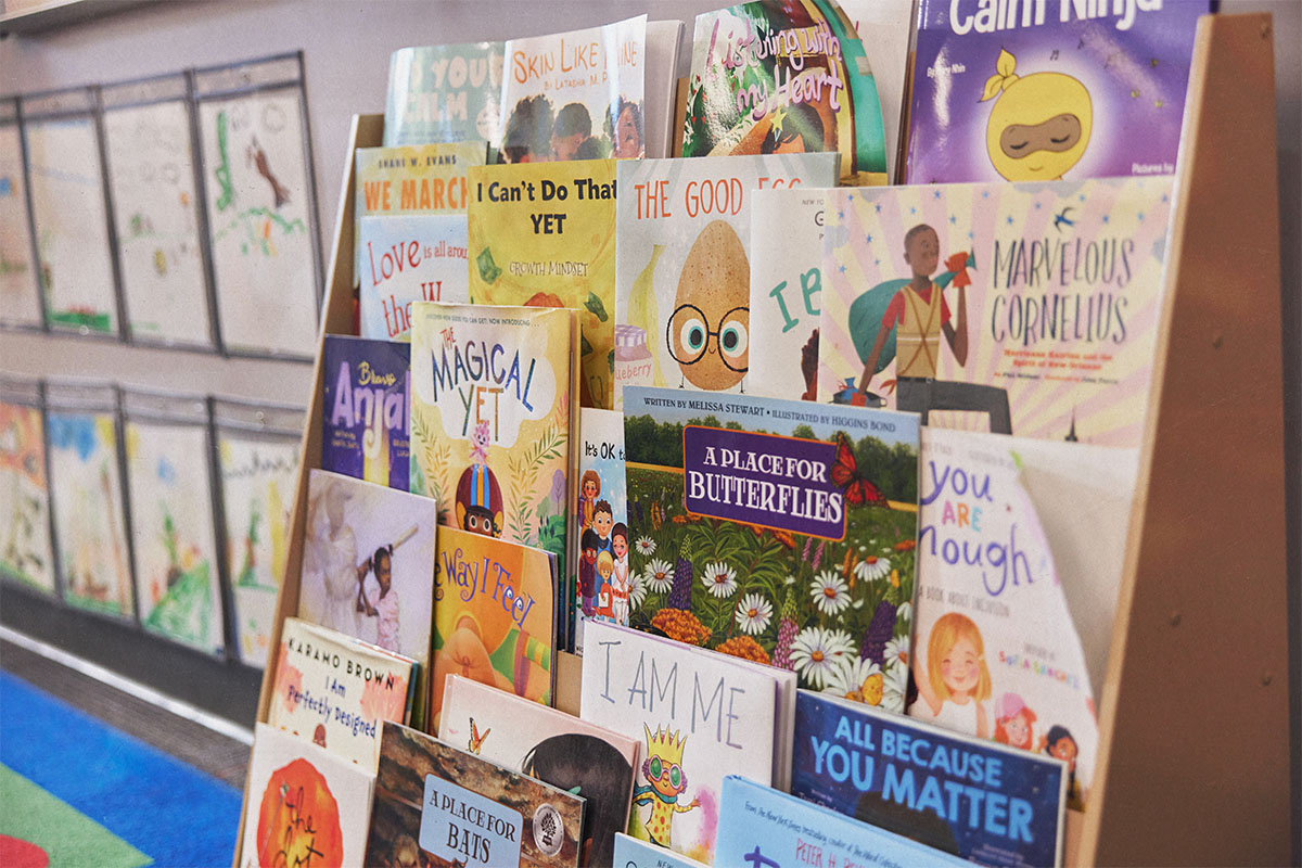 Books on display.